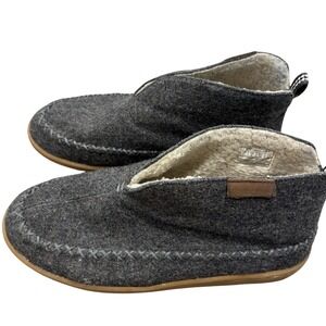 Pendleton Women's Charcoal Felted Wool Shearling Lined‎ Slippers Shoes Size 7